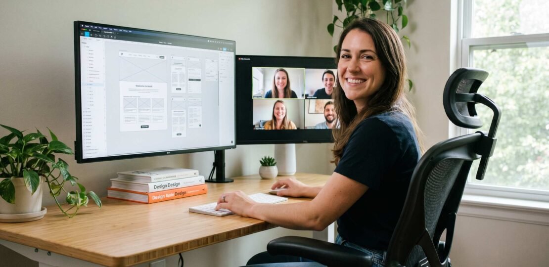 Overemployed UX Designer Dual Monitor Setup
